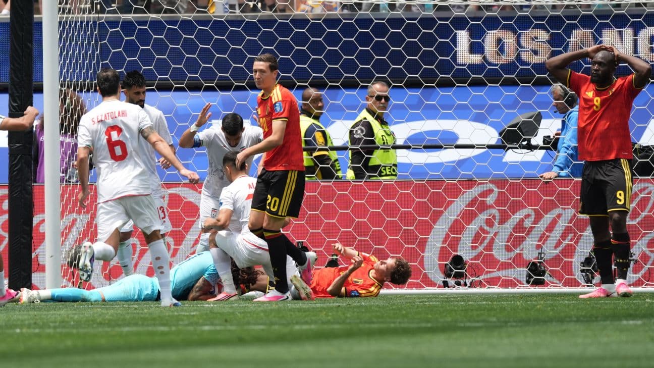 Alireza Beiranvand made seven saves as Iran held Belgium to a 0-0 draw.